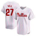 Kdoa P.Phillies #27 Aaron Nola Player White Home Limited Stitched Jerseys