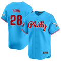 Kdoa P.Phillies #28 Alec Bohm Player Light Blue Phillies & Eagles Vapor Premier Limited Home Stitched Jerseys