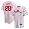 Kdoa P.Phillies #28 Alec Bohm Player White Home Game Stitched Jerseys