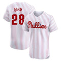 Kdoa P.Phillies #28 Alec Bohm Player White Home Limited Elite Stitched Jerseys