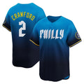 Kdoa P.Phillies #2 Justin Crawford Player Blue City Connect Home Limited Stitched Jerseys