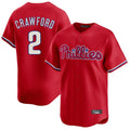Kdoa P.Phillies #2 Justin Crawford Player Red Home Limited Stitched Jerseys