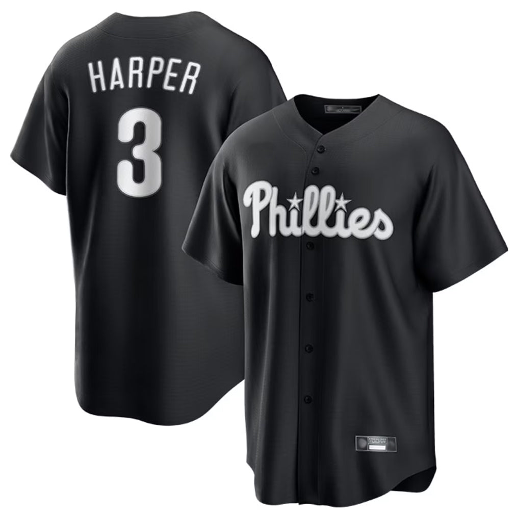 Kdoa P.Phillies #3 Bryce Harper Player Black Alt Fashion Home Game Stitched Jerseys