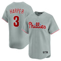 Kdoa P.Phillies #3 Bryce Harper Player Gray Home Limited Stitched Jerseys