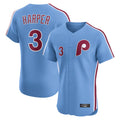 Kdoa P.Phillies #3 Bryce Harper Player Light Blue Home Limited Elite Stitched Jerseys