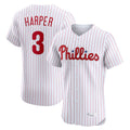 Kdoa P.Phillies #3 Bryce Harper Player White Home Limited Elite Stitched Jerseys