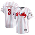 Kdoa P.Phillies #3 Bryce Harper Player White Pinstripe Phillies & Eagles Vapor Premier Limited Stitched Jerseys