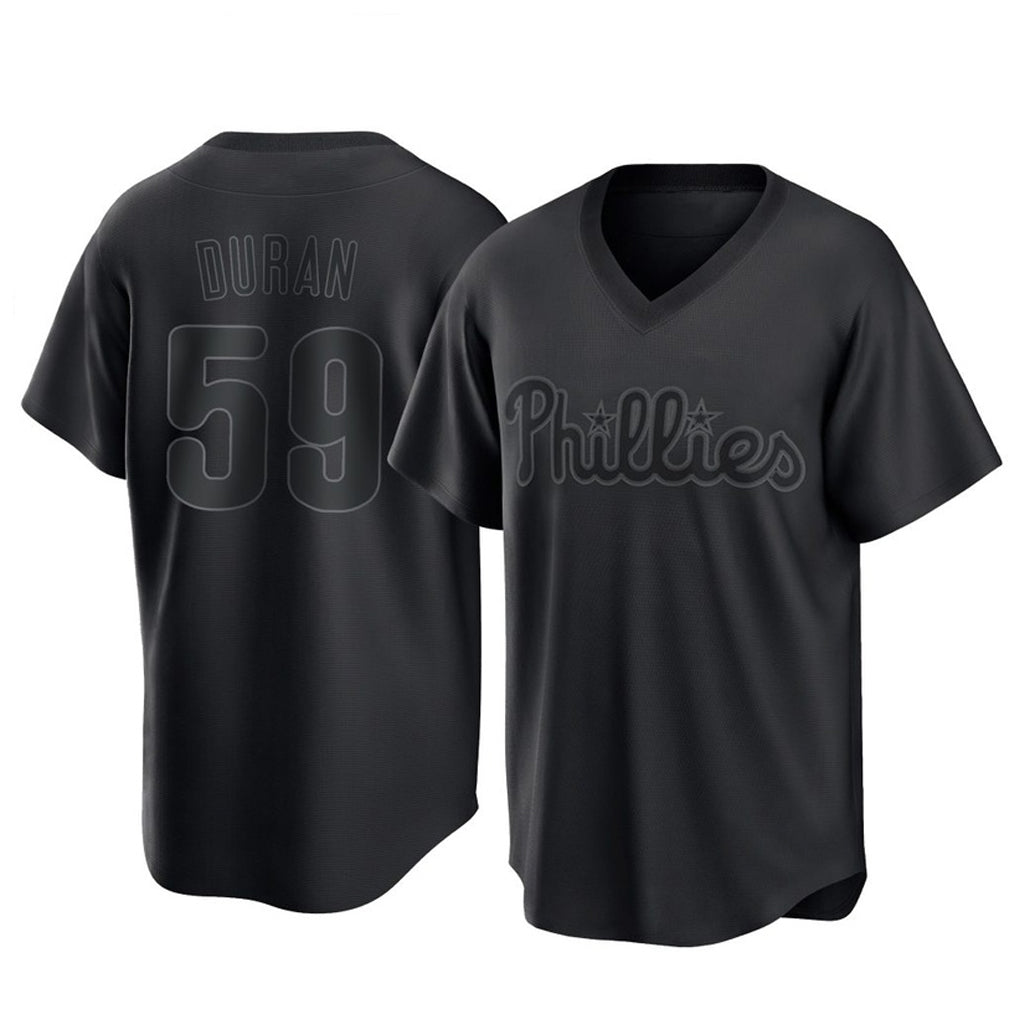 Kdoa P.Phillies #59 Jhoan Duran Player Black Pitch Fashion Limited T-shirt Stitched Jerseys