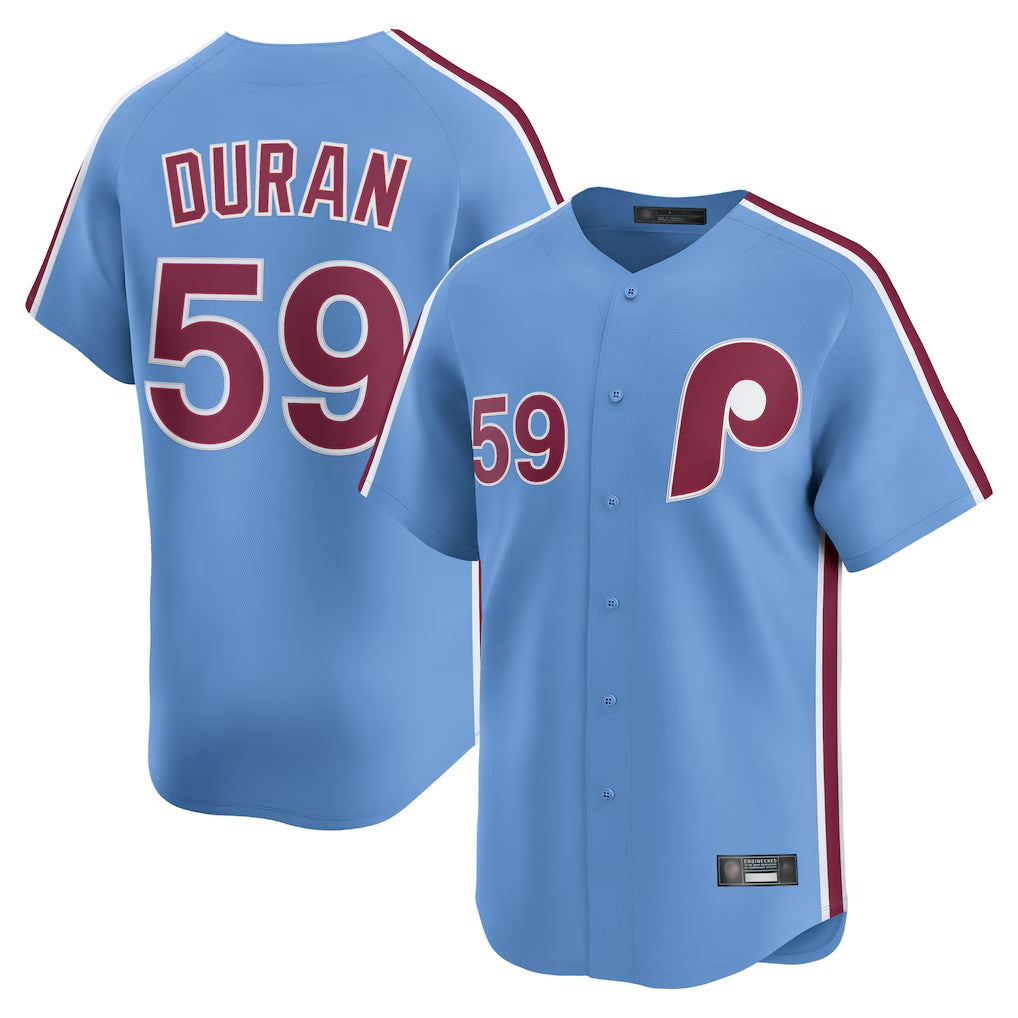 Kdoa P.Phillies #59 Jhoan Duran Player Light Blue Home Limited Stitched Jerseys
