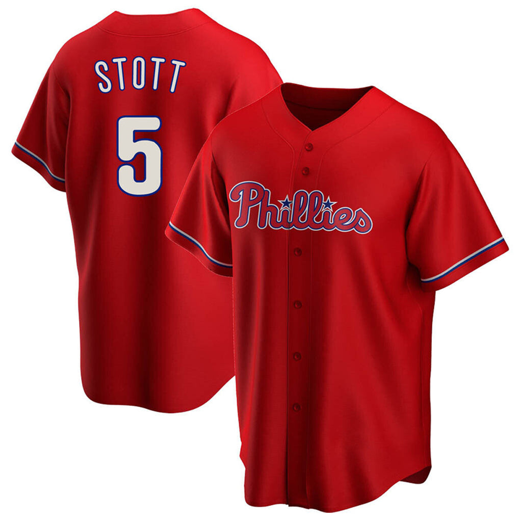 Kdoa P.Phillies #5 Bryson Stott Player Red Home Game Stitched Jerseys