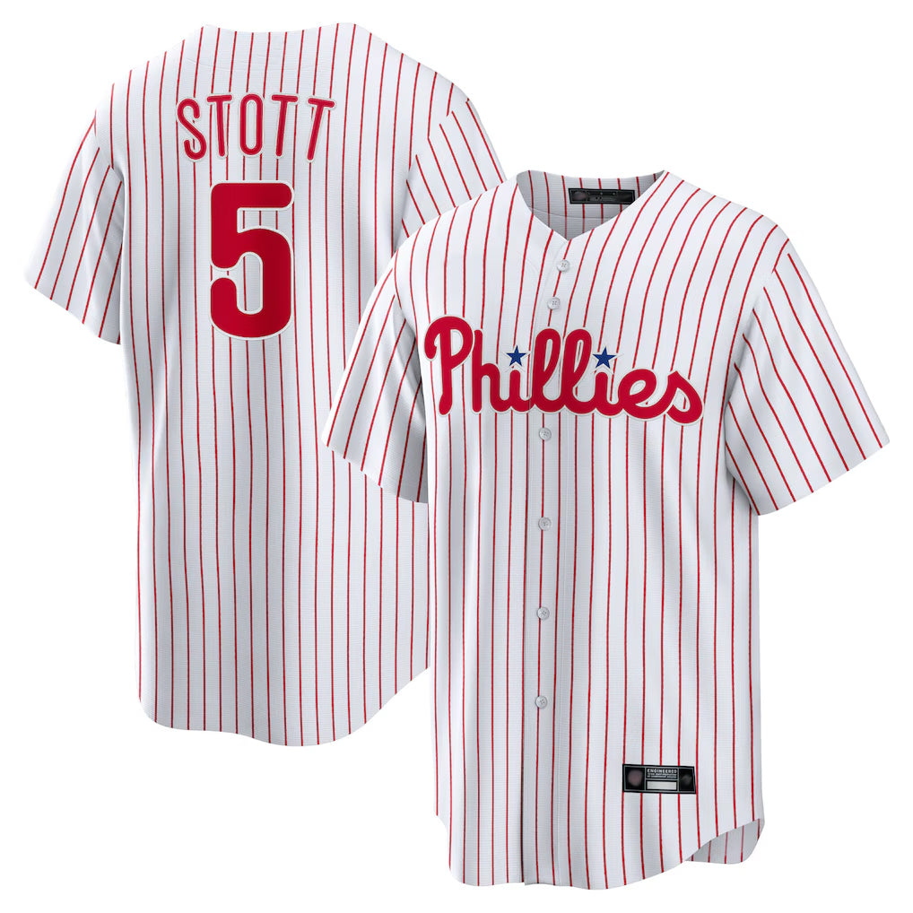 Kdoa P.Phillies #5 Bryson Stott Player White Home Game Stitched Jerseys