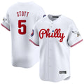 Kdoa P.Phillies #5 Bryson Stott Player White Phillies & Eagles Vapor Premier Limited Stitched Jerseys