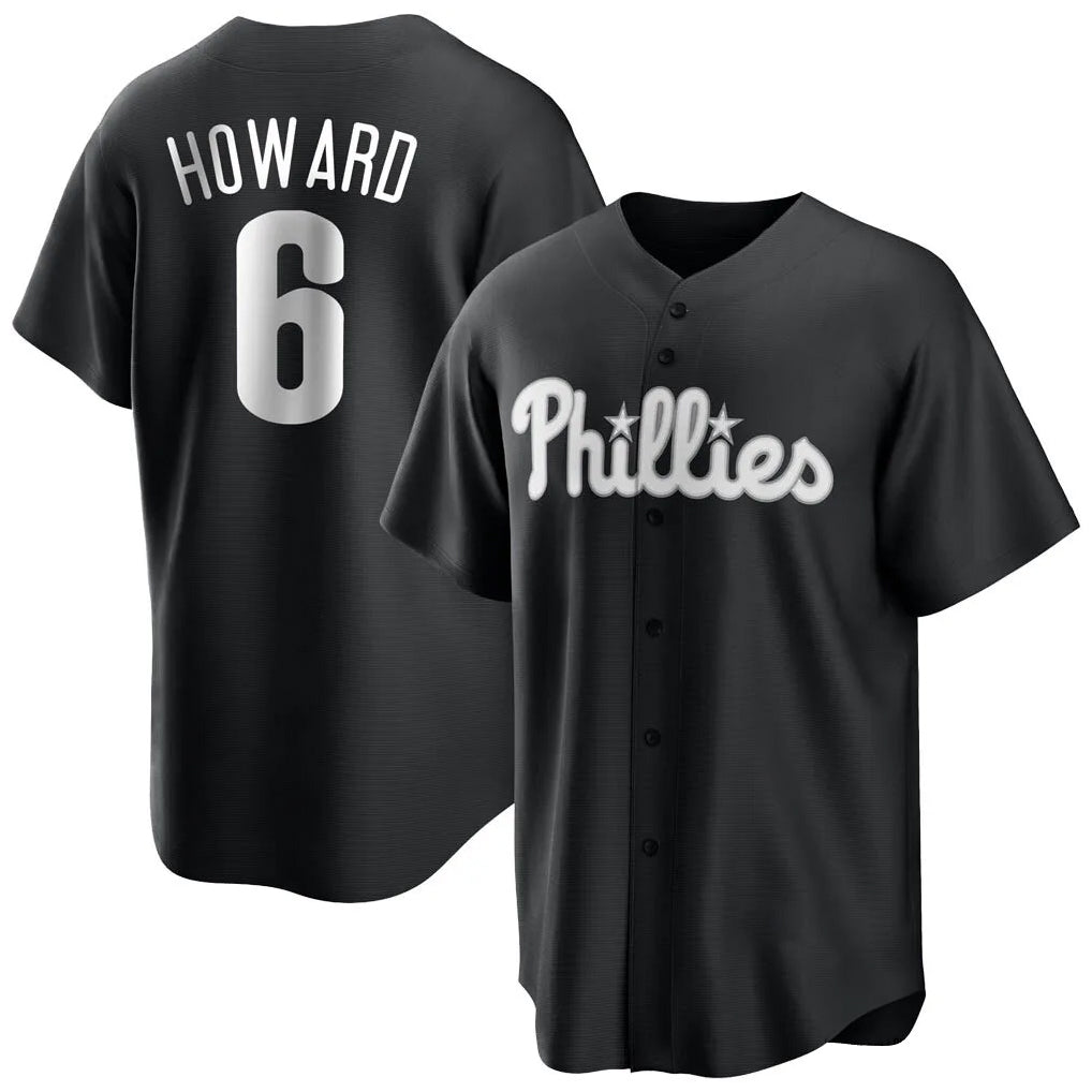 Kdoa P.Phillies #6 Ryan Howard Player Black Alt Fashion Home Game Stitched Jerseys