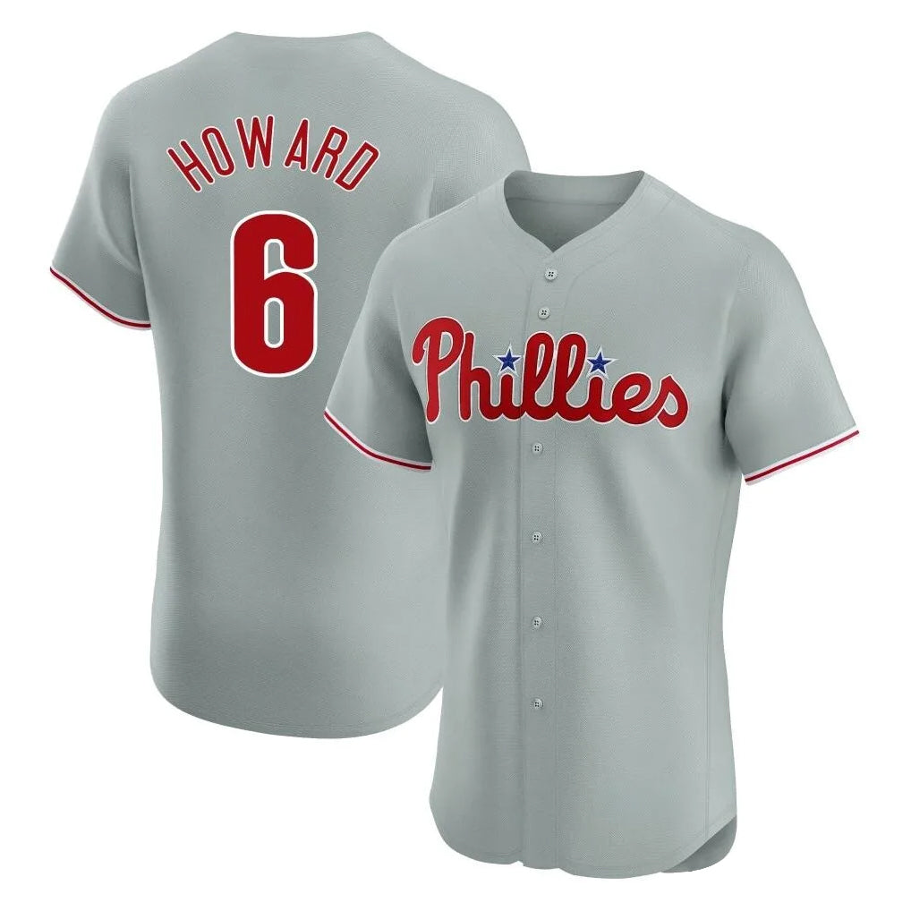 Kdoa P.Phillies #6 Ryan Howard Player Gray Home Limited Elite Stitched Jerseys