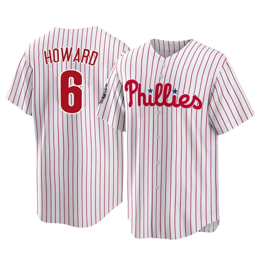 Kdoa P.Phillies #6 Ryan Howard Player White Home Game Stitched Jerseys