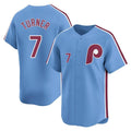 Kdoa P.Phillies #7 Trea Turner Player Light Blue Home Limited Stitched Jerseys