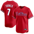 Kdoa P.Phillies #7 Trea Turner Player Red Home Limited Stitched Jerseys