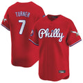 Kdoa P.Phillies #7 Trea Turner Player Red Phillies & Eagles Vapor Premier Limited Stitched Jerseys