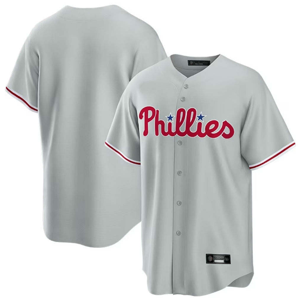 Kdoa P.Phillies Blank Player Gray Home Game Stitched Jerseys