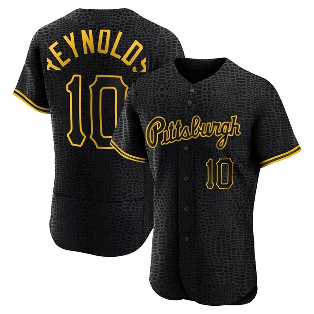 Kdoa P.Pirates #10 Bryan Reynolds Player Black Snake Skin City Home Limited Elite Stitched Jerseys
