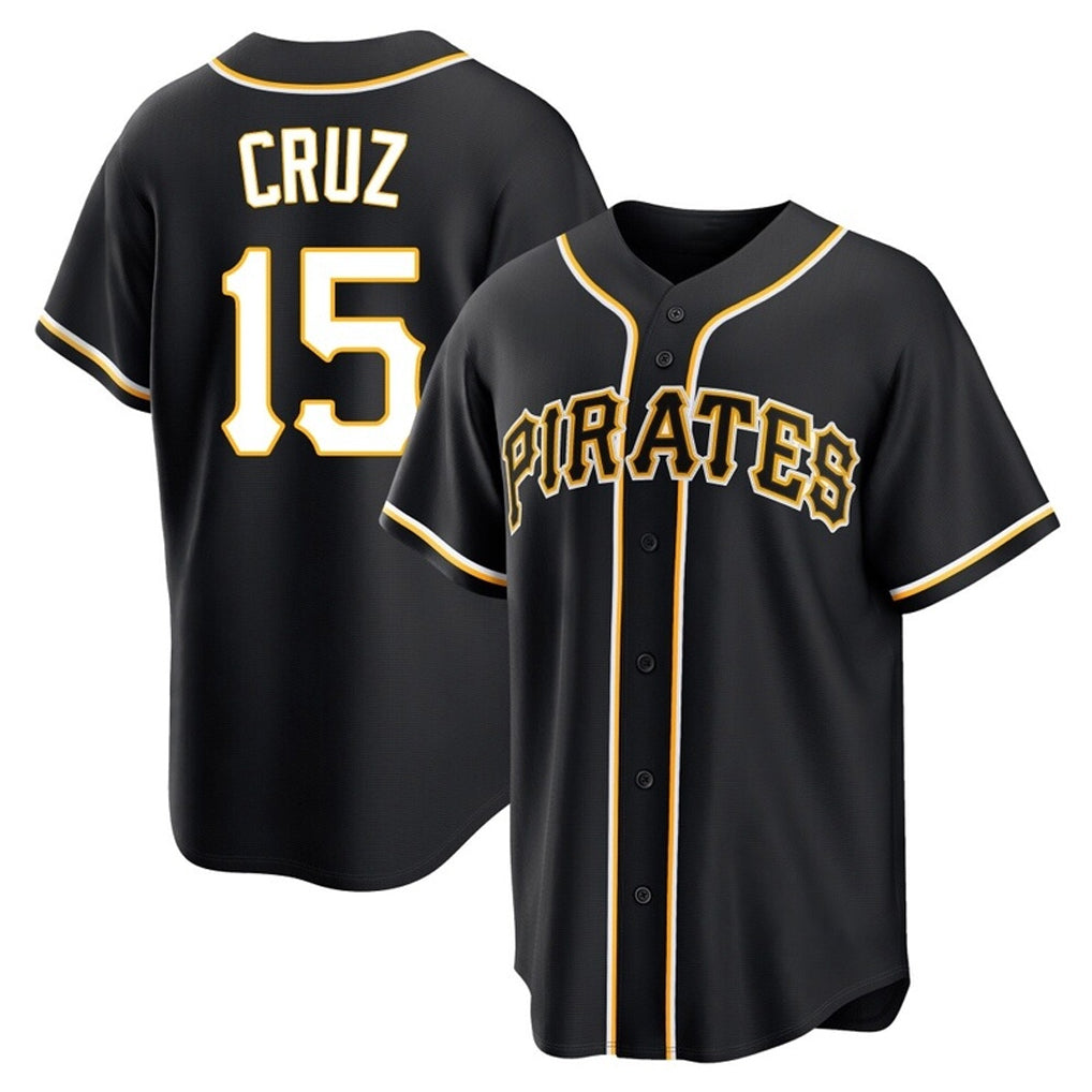 Kdoa P.Pirates #15 Oneil Cruz Player Black Fashion Out Home Game Stitched Jerseys
