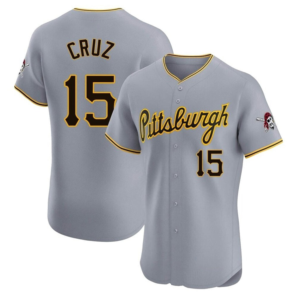 Kdoa P.Pirates #15 Oneil Cruz Player Gray Road Home Limited Elite Stitched Jerseys