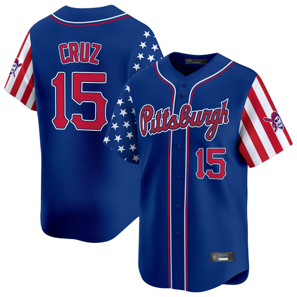 Kdoa P.Pirates #15 Oneil Cruz Player Royal 2025 Independence Day Vapor Premier Limited Stitched Jerseys