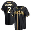 Kdoa P.Pirates #2 Spencer Horwitz Player Black Fashion Out Home Game Stitched Jerseys