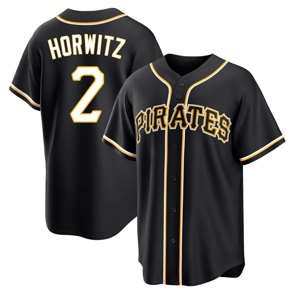 Kdoa P.Pirates #2 Spencer Horwitz Player Black Fashion Out Home Game Stitched Jerseys