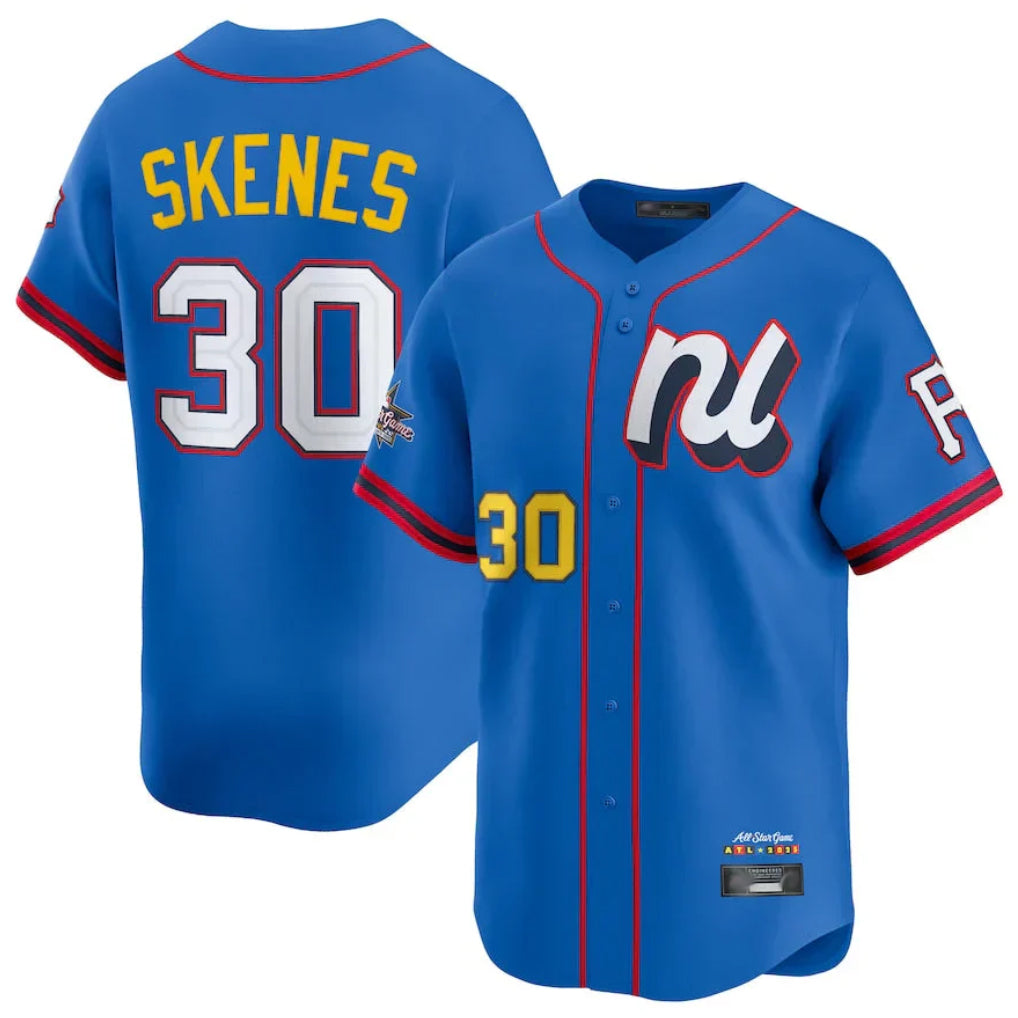 Kdoa P.Pirates #30 Paul Skenes Player Blue National League All Star Edition Home Limited Stitched Jerseys
