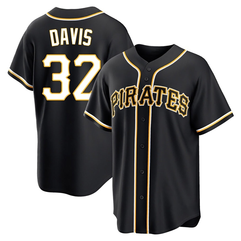 Kdoa P.Pirates #32 Henry Davis Player Black Fashion Out Home Game Stitched Jerseys