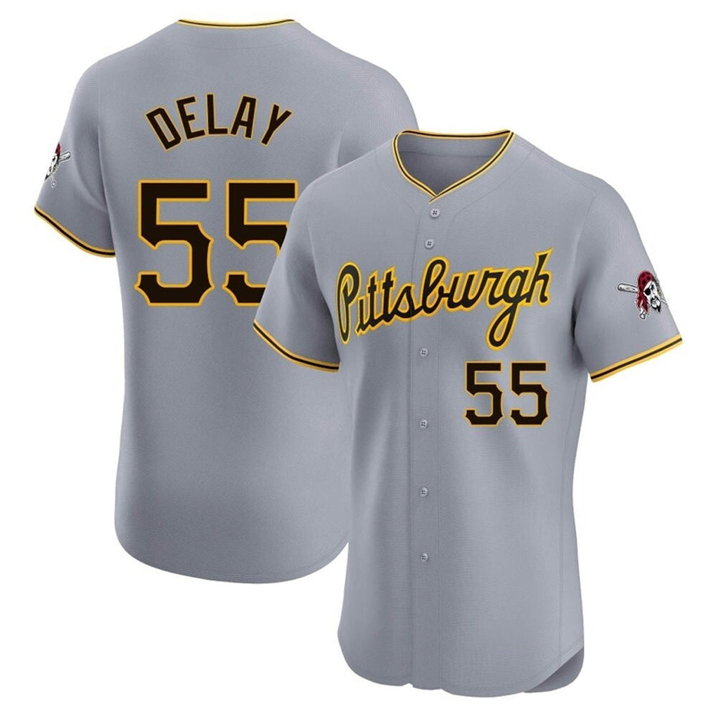 Kdoa P.Pirates #55 Jason Delay Player Gray Road Home Limited Elite Stitched Jerseys