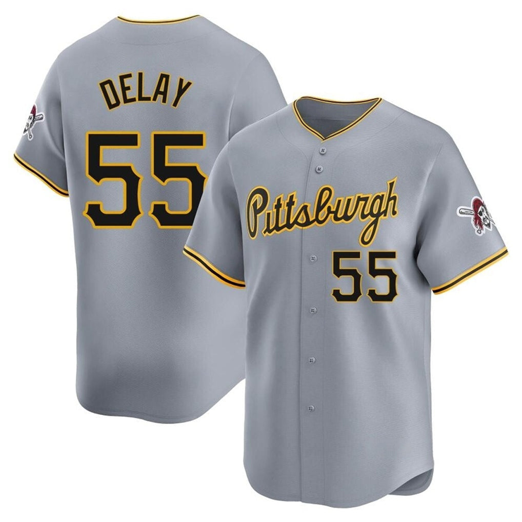 Kdoa P.Pirates #55 Jason Delay Player Gray Road Home Limited Stitched Jerseys