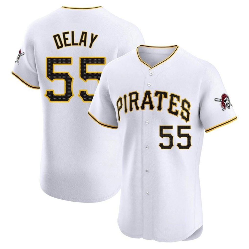 Kdoa P.Pirates #55 Jason Delay Player White Home Limited Elite Stitched Jerseys