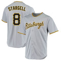 Kdoa P.Pirates #8 Willie Stargell Player Gray Road Home Game Stitched Jerseys