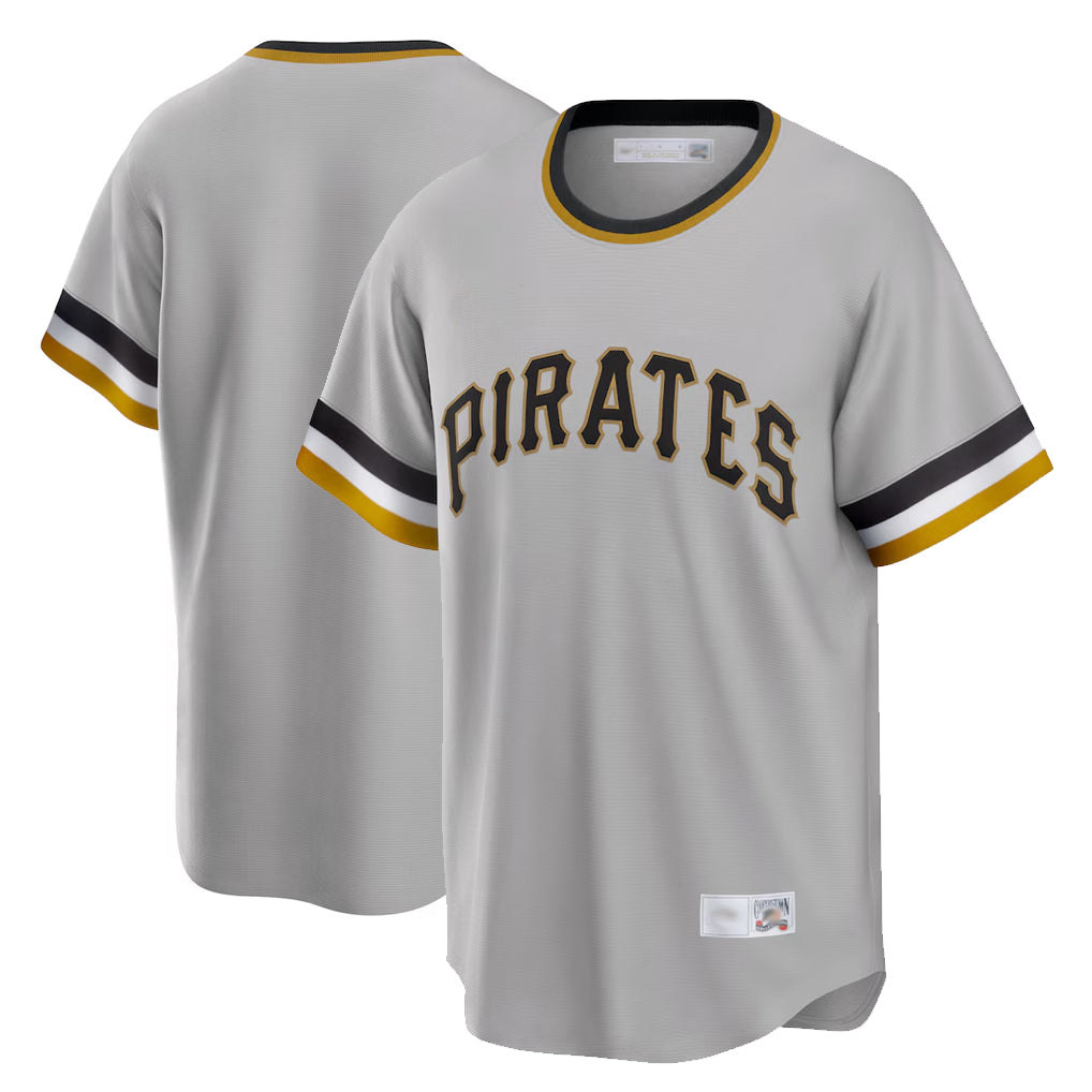 Kdoa P.Pirates Blank Player Gray Throwback Cooperstown Collection Limited T-shirt Stitched Jerseys