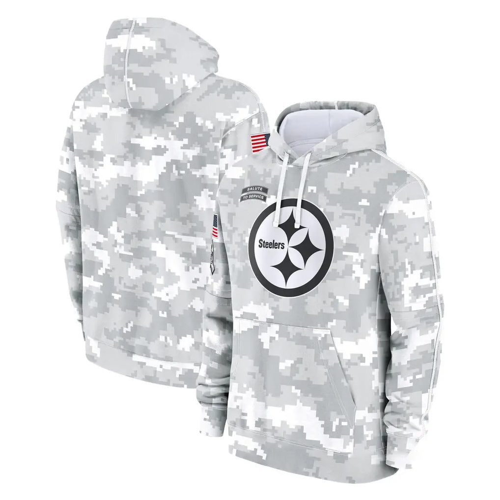 Kdoa P.Steelers Arctic Camo Limited Salute to Service Pullover Hoodies Game Blank Player Stitched Jerseys