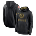 Kdoa P.Steelers Black Salute to Service Hoodies Limited Game Blank Player Stitched Jerseys