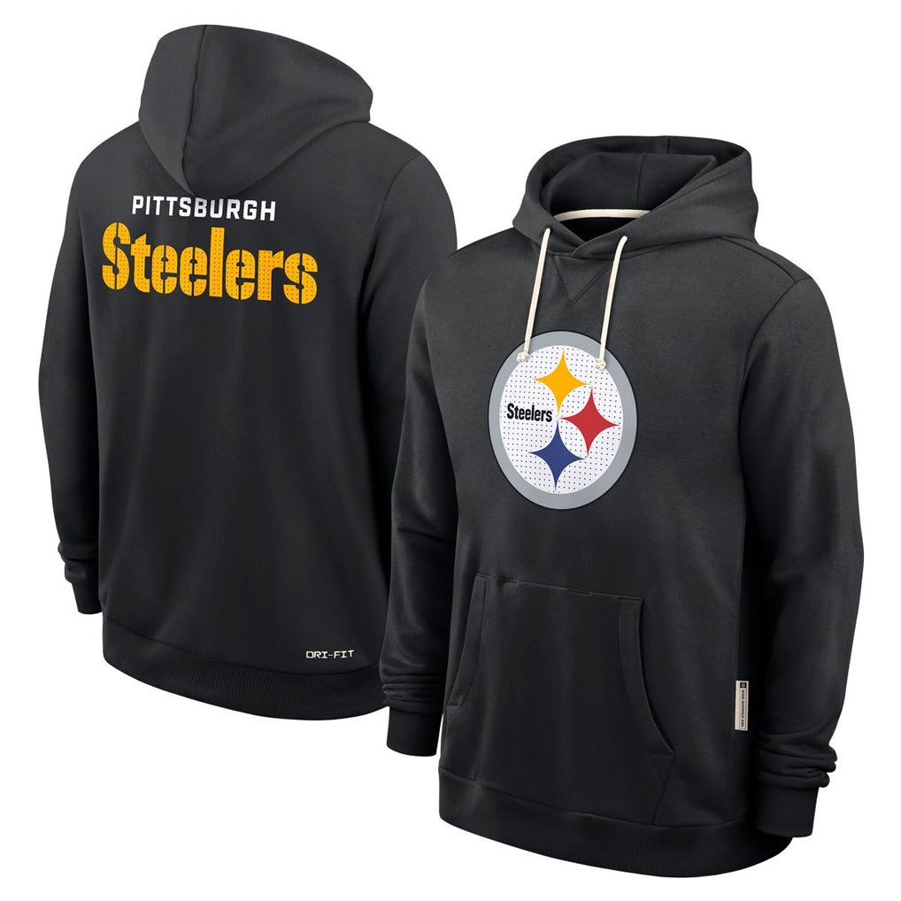 Kdoa P.Steelers Blck LOGO Pullover Hoodies Limited Blank Player Stitched Jerseys
