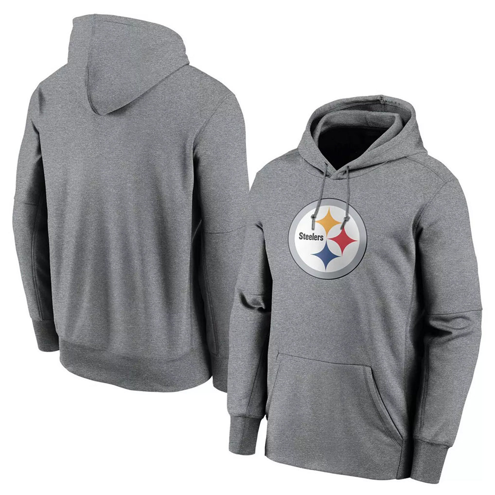 Kdoa P.Steelers Gray LOGO Pullover Hoodies Limited Blank Player Stitched Jerseys