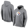 Kdoa P.Steelers Gray LOGO Pullover Hoodies Limited Blank Player Stitched Jerseys