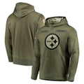 Kdoa P.Steelers Olive Salute to Service Pullover Hoodie Home Game Blank Player Stitched Jerseys