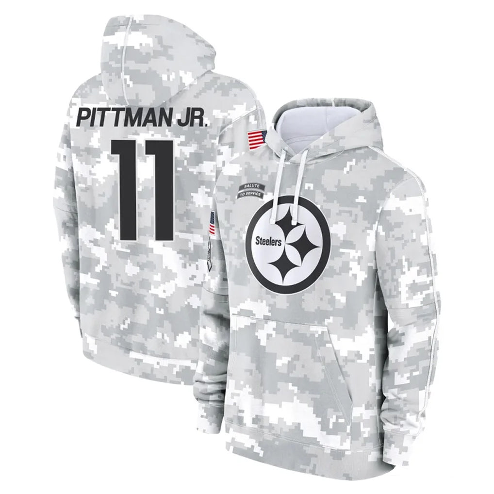 Kdoa P.Steelers #11 Michael Pittman Jr. Player Arctic Camo Limited Salute to Service Pullover Hoodies Game Stitched Jerseys