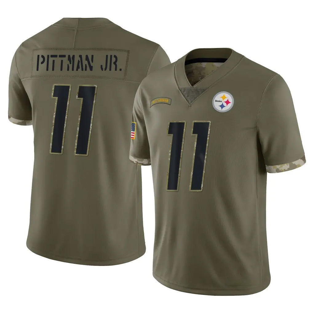 Kdoa P.Steelers #11 Michael Pittman Jr. Player Olive Limited Salute To Service Home Game Stitched Jerseys