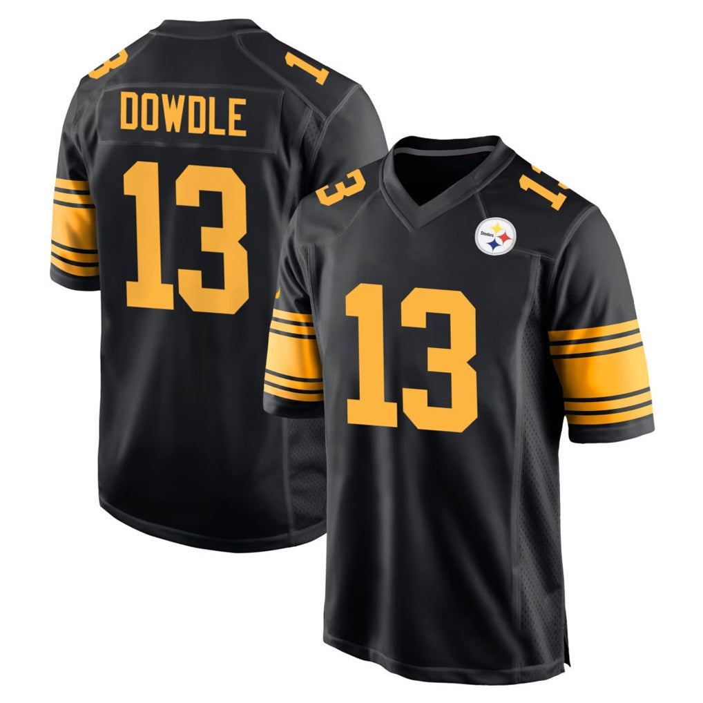 Kdoa P.Steelers #13 Rico Dowdle Player Black Color Rush Home Game Stitched Jerseys