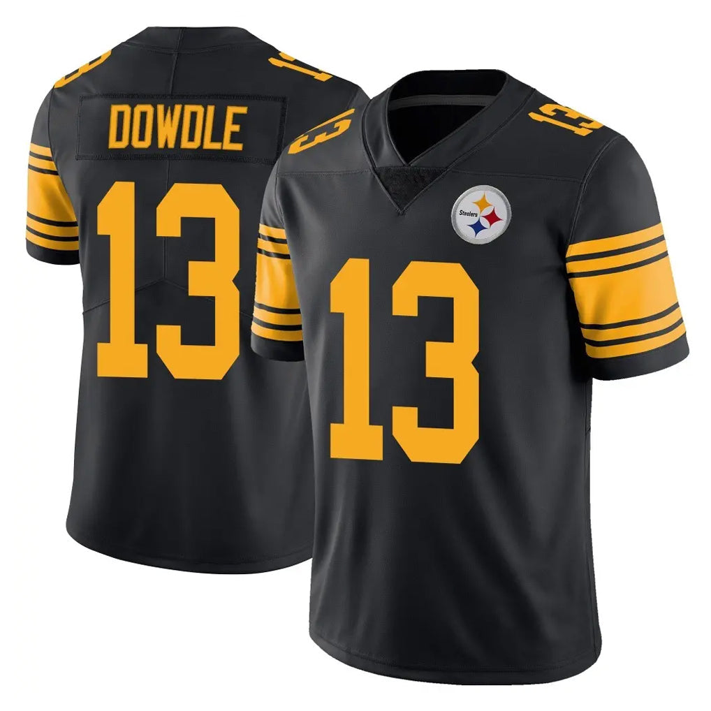 Kdoa P.Steelers #13 Rico Dowdle Player Black Limited Color Rush Home Game Stitched Jerseys