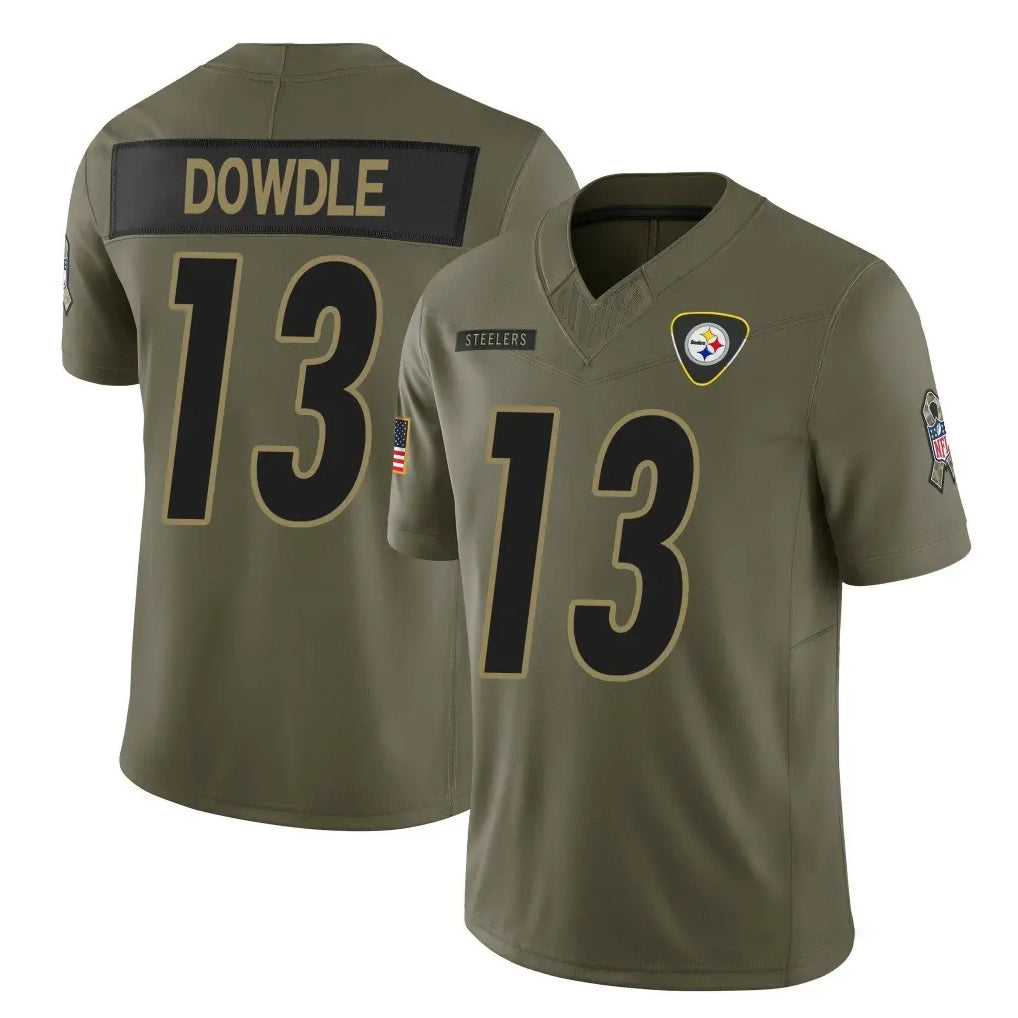 Kdoa P.Steelers #13 Rico Dowdle Player Olive 2025 Salute To Service Limited Home Game Stitched Jerseys
