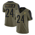 Kdoa P.Steelers #24 Joey Porter Jr. Player Olive Salute To Service Limited Game Stitched Jerseys