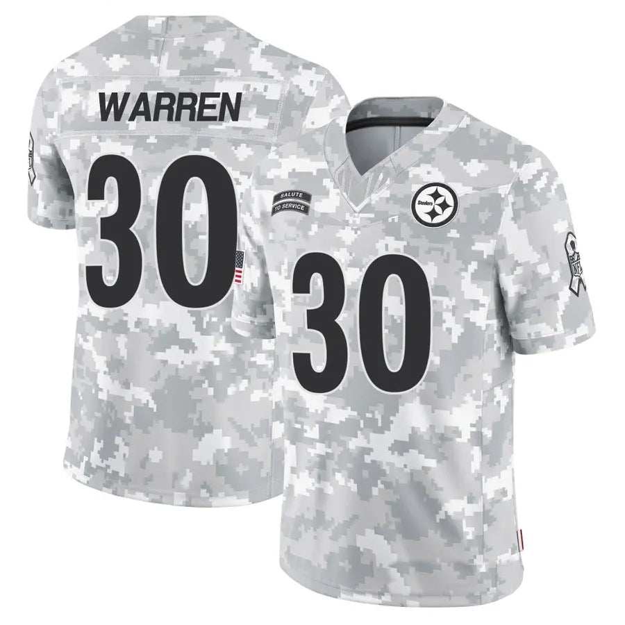 Kdoa P.Steelers #30 Jaylen Warren Player Arctic Camo Salute to Service Limited Stitched Jerseys