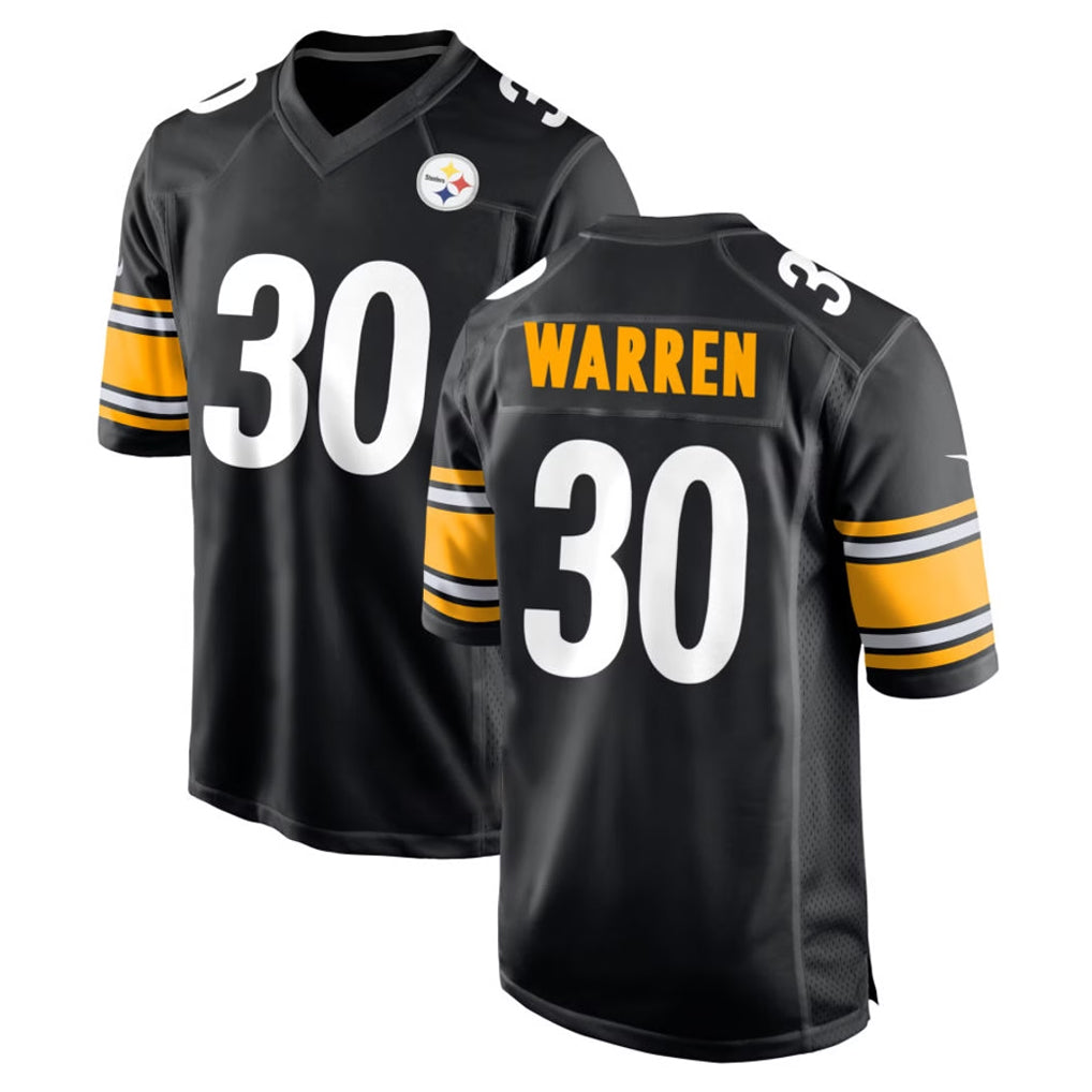 Kdoa P.Steelers #30 Jaylen Warren Player Black Home Game Stitched Jerseys